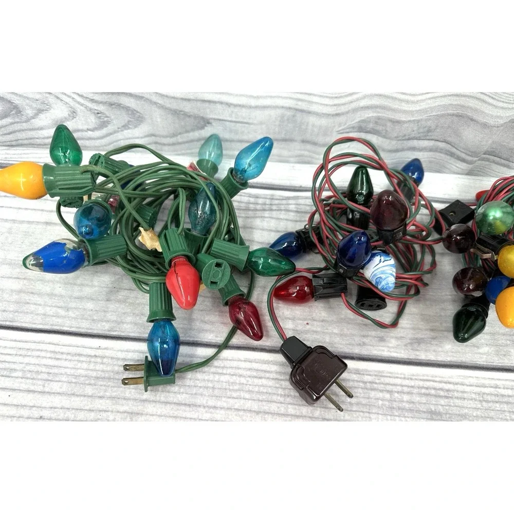 3 STRANDS OF VINTAGE CHISTMAS LIGHTS - BULB LIGHTS ‎ *1